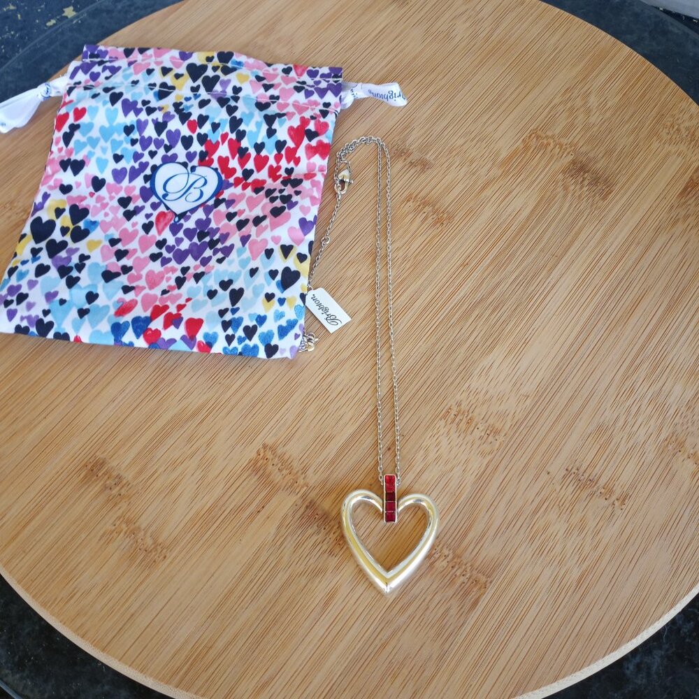 Brighton Spectrum heart necklace with ruby red bar - Picture 3 of 12